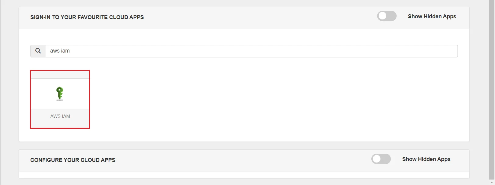 AWS IAM Single Sign-On (SSO) manage apps