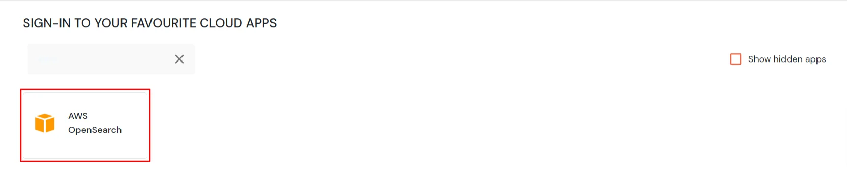 AWS OpenSearch Single Sign-On (SSO) manage apps