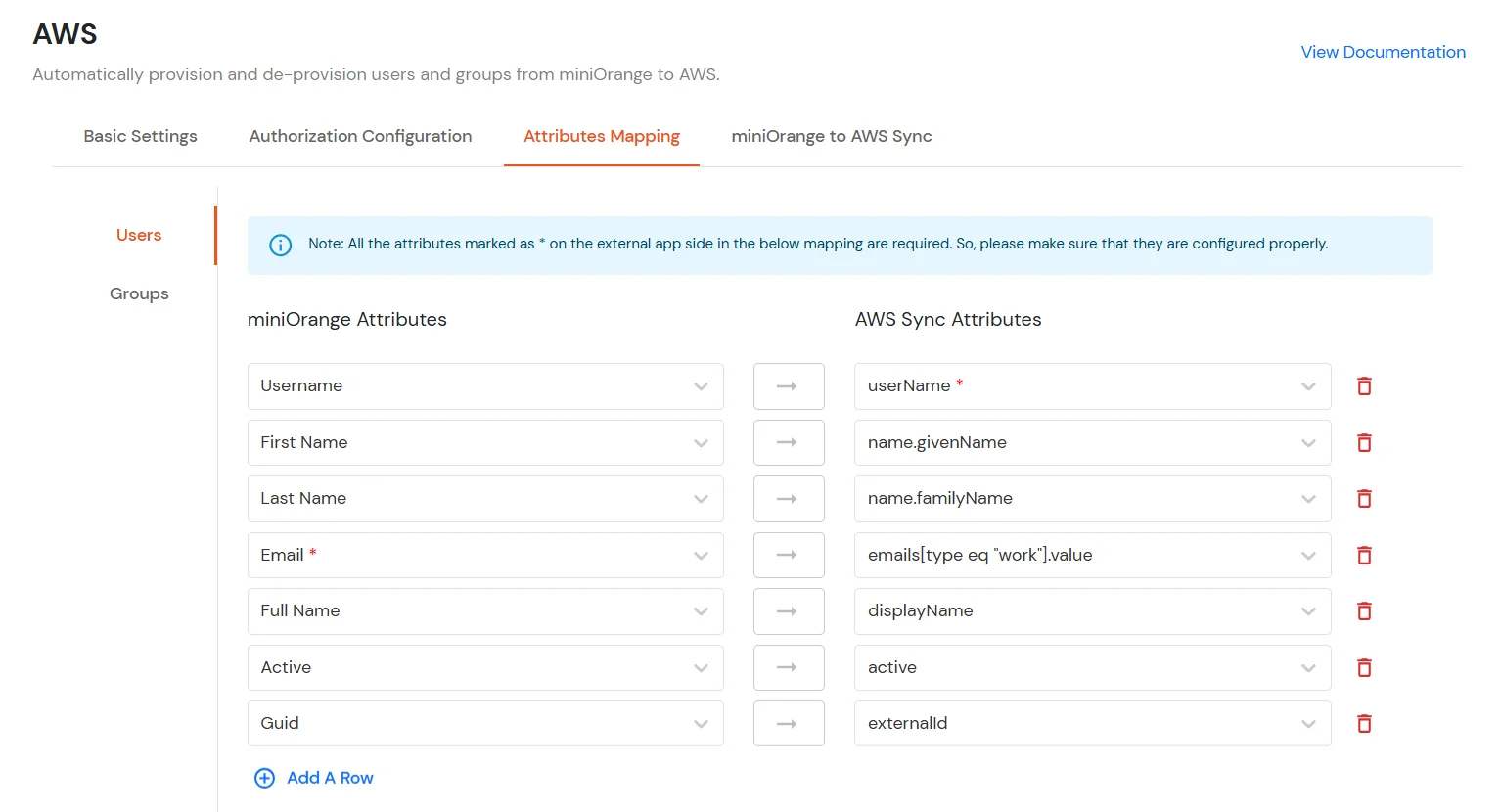 AWS SCIM Provisioning Add Attribute Mapping
