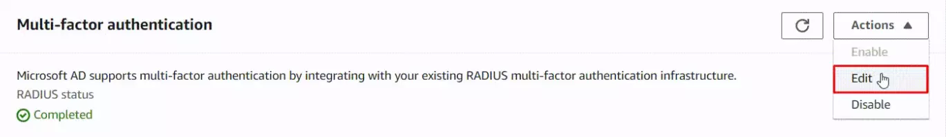 Amazon Workspaces MFA: Edit MFA/2FA