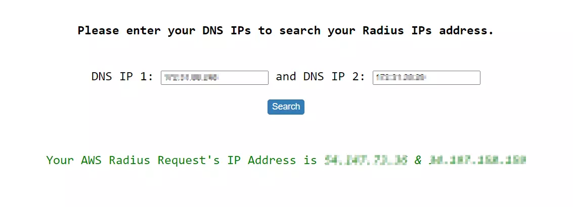 AWS Workspaces MFA: Search DNS IPs