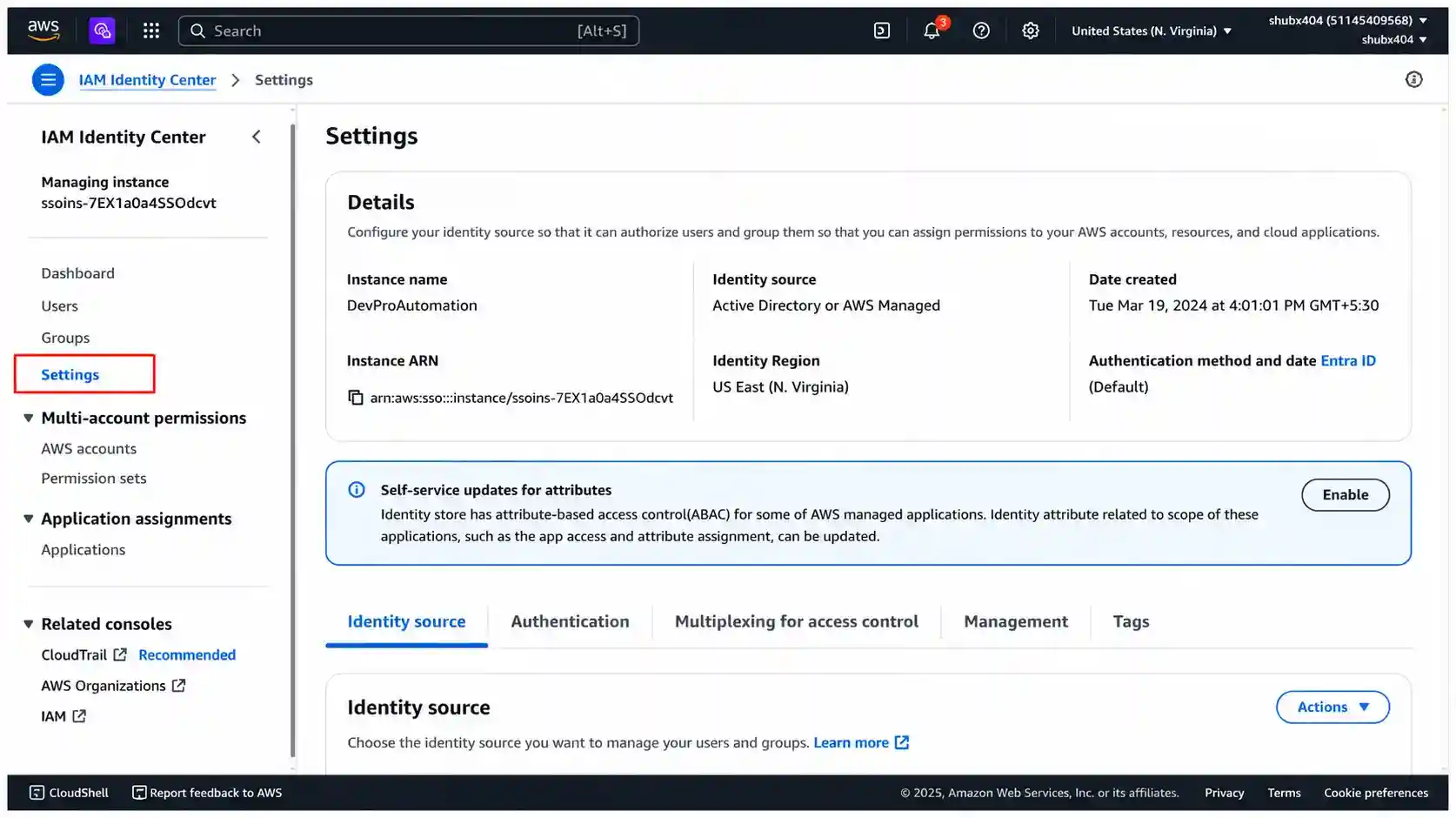 AWS settings