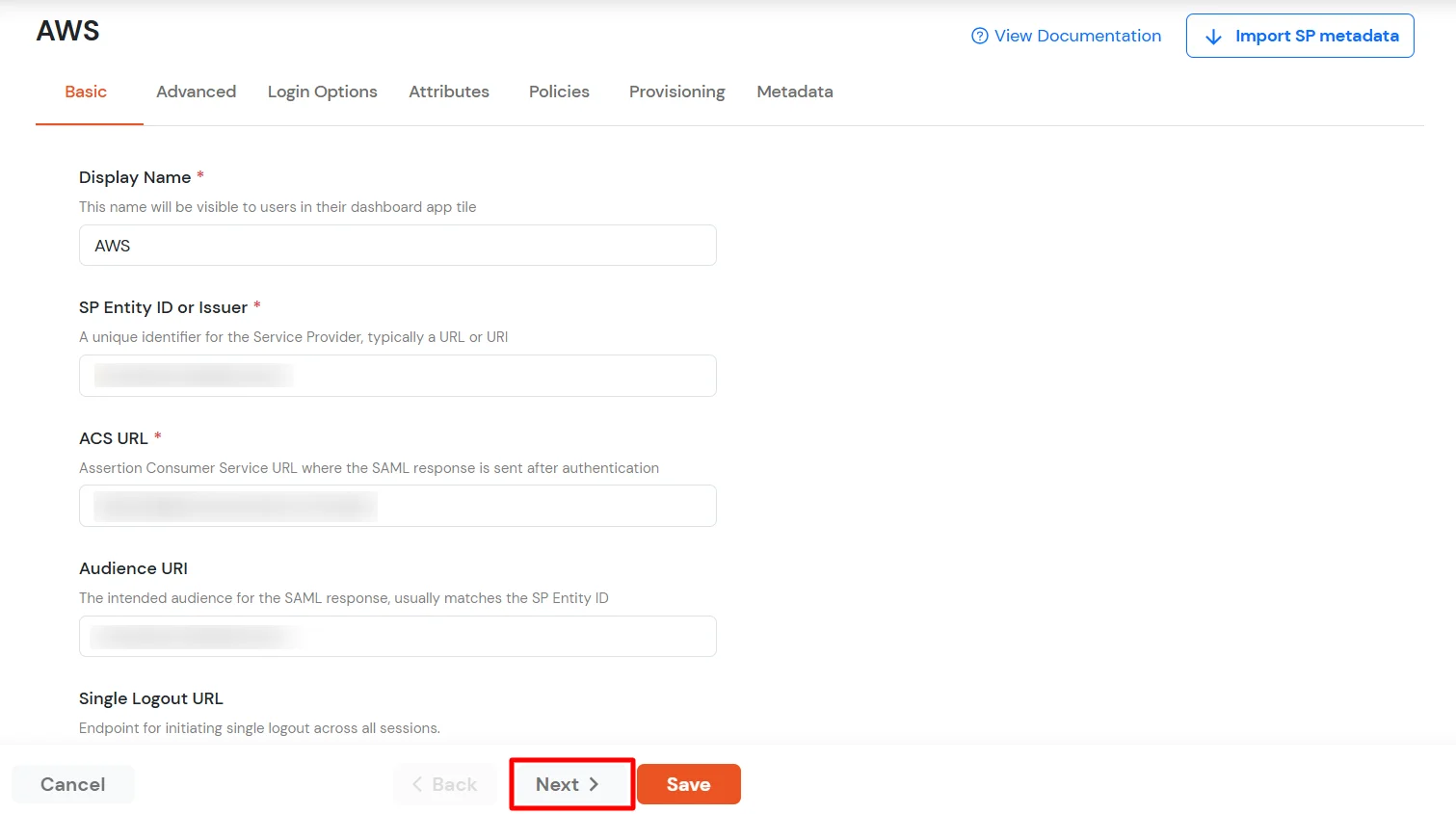 Amazon Web Services (AWS) IAM Single Sign-On configuration steps