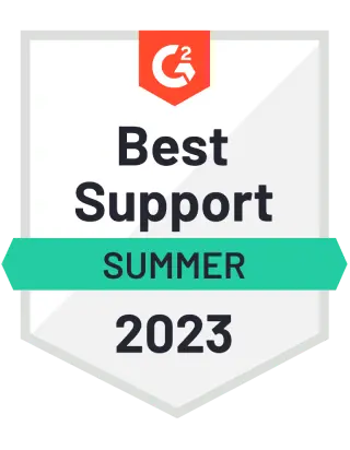 G2 badge: Best Support 2023