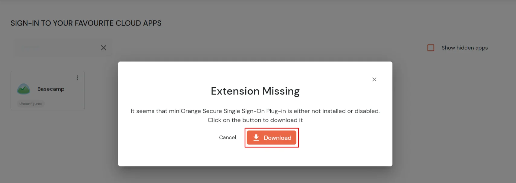 Basecamp Single Sign-On (SSO) Download Extension