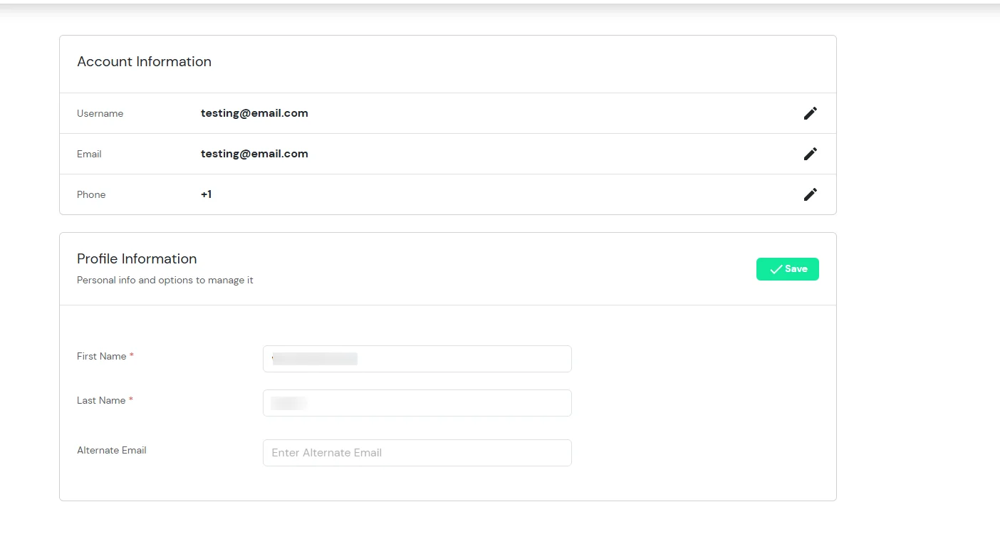 MFA/Two-Factor Authentication(2FA) for - Account Information