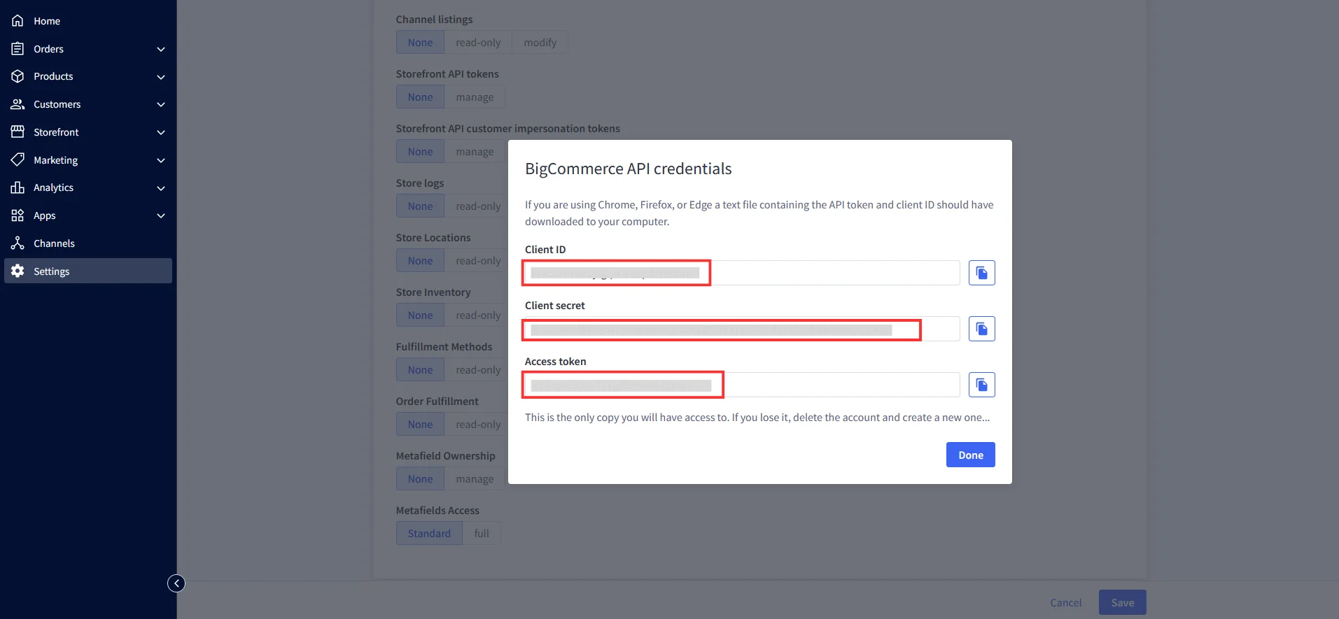 BigCommerce Single Sign-On (SSO): API Credential Download