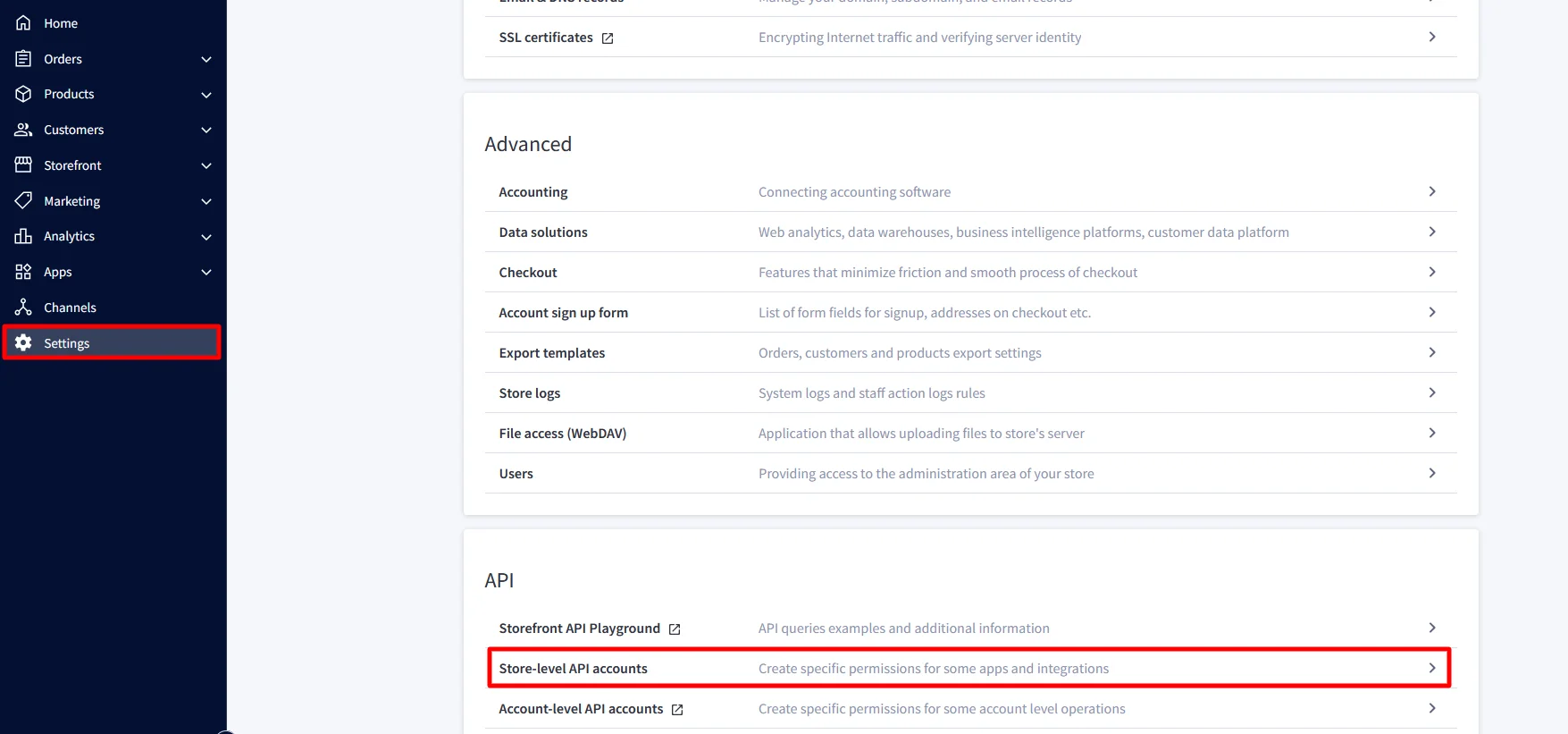 BigCommerce Single Sign-On (SSO): API account