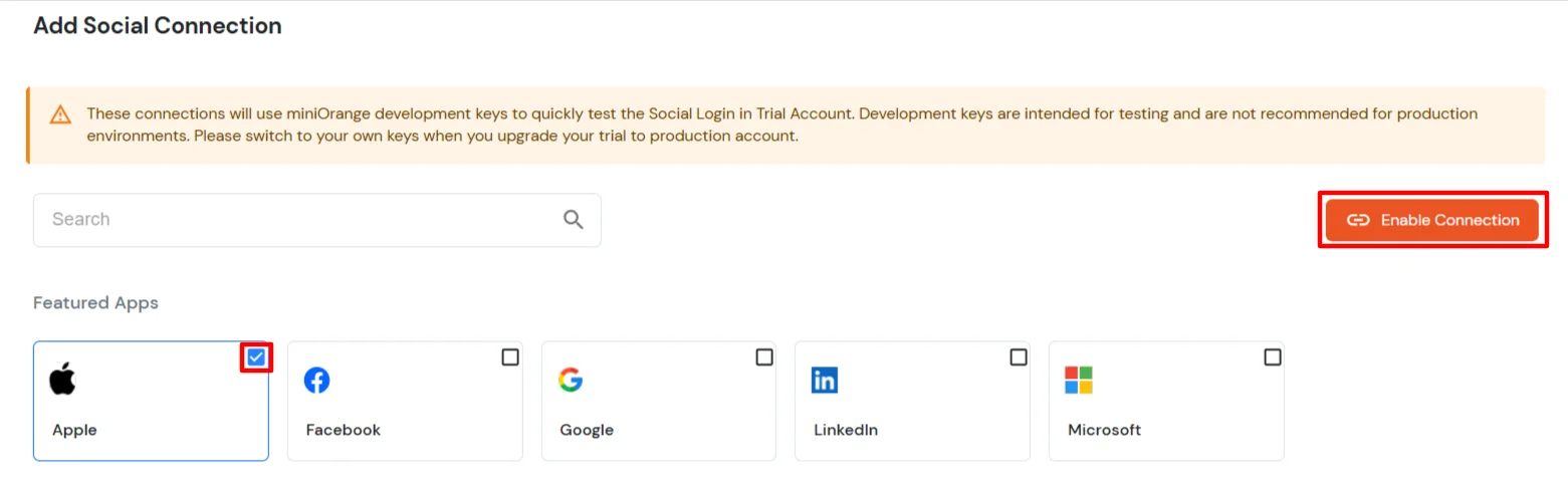 BigCommerce Social Login Single Sign-On: Check Apple and Enable Connection