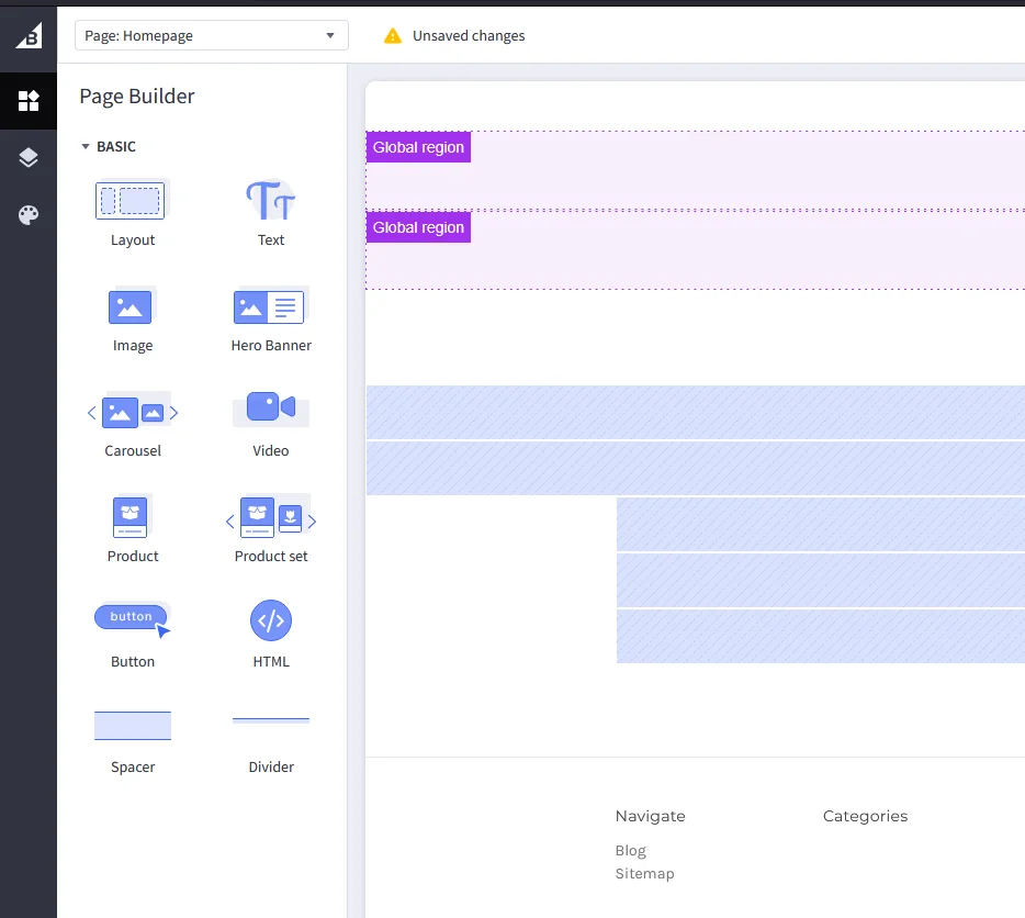 BigCommerce Single Sign-On (SSO): Select Button and drag it where you want