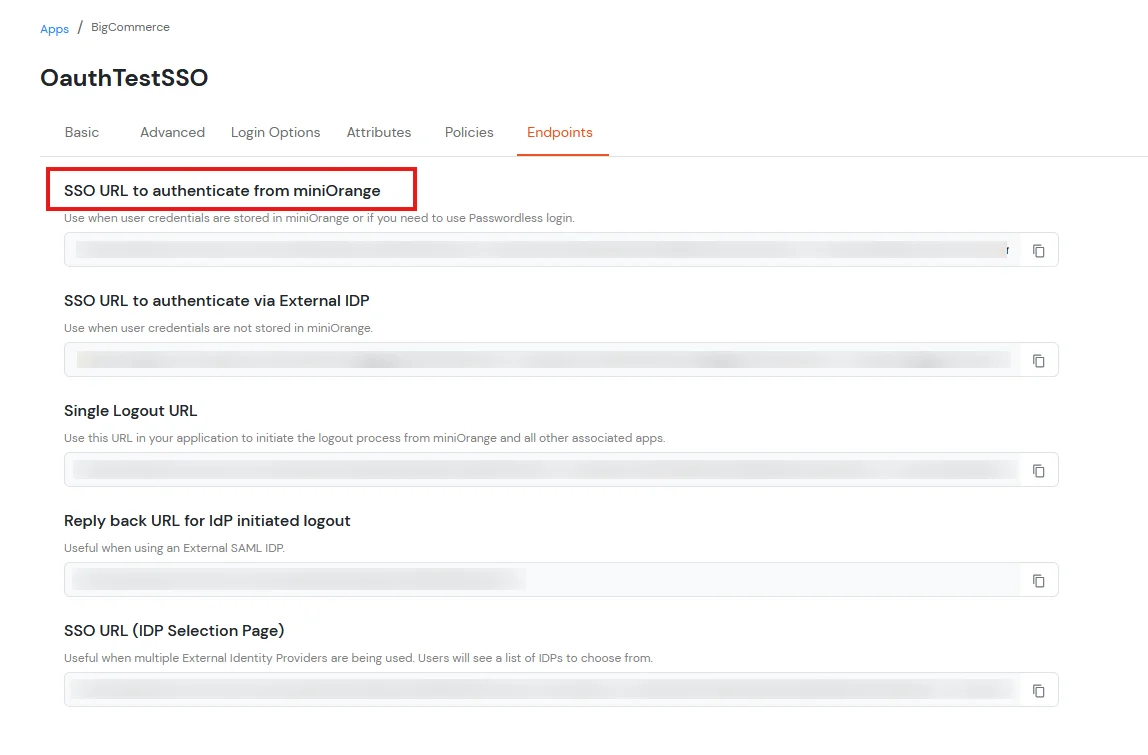 BigCommerce Single Sign-On (SSO) Go to Endpoints