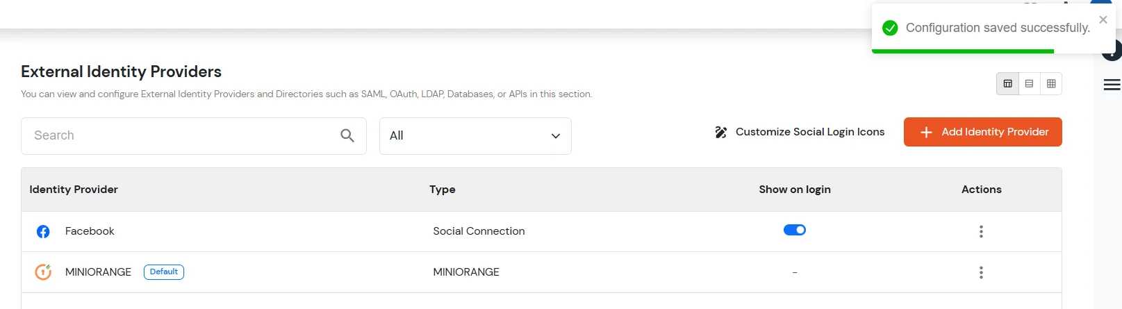 BigCommerce Social Login Single Sign-On: Added successful Facebook as Social App