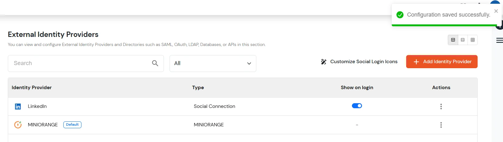 BigCommerce Social Login Single Sign-On: Added successful LinkedIn as Social App
