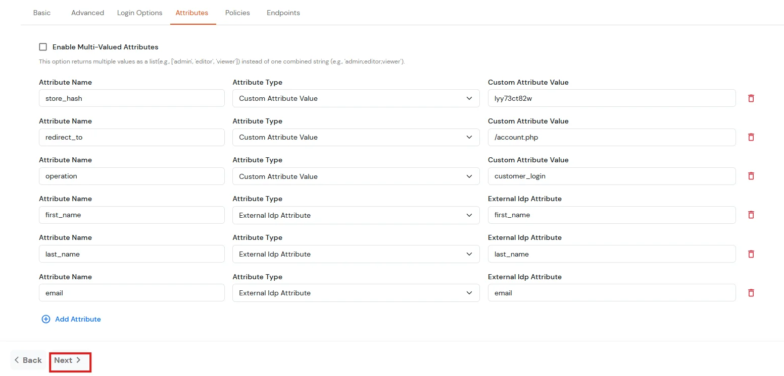 BigCommerce Single Sign-On (SSO) Map Attribute coming from IDP