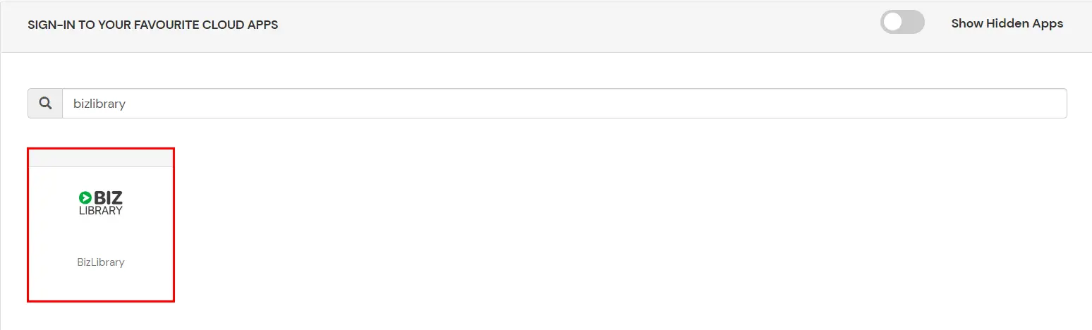 BizLibrary Single Sign-On (SSO) manage apps