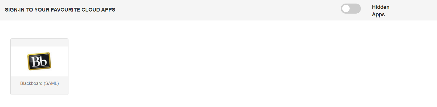 Blackboard Single Sign-On (SSO) manage apps