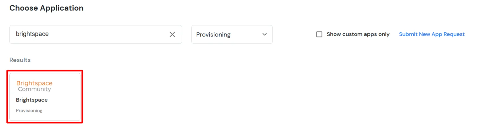 Brightspace Provisioning : miniOrange dashboard - Search Brightspace Community App