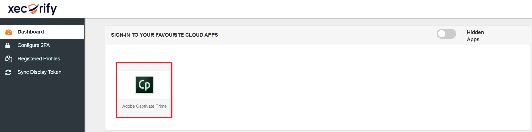 Adobe Captivate Prime Single Sign-On (SSO) manage apps
