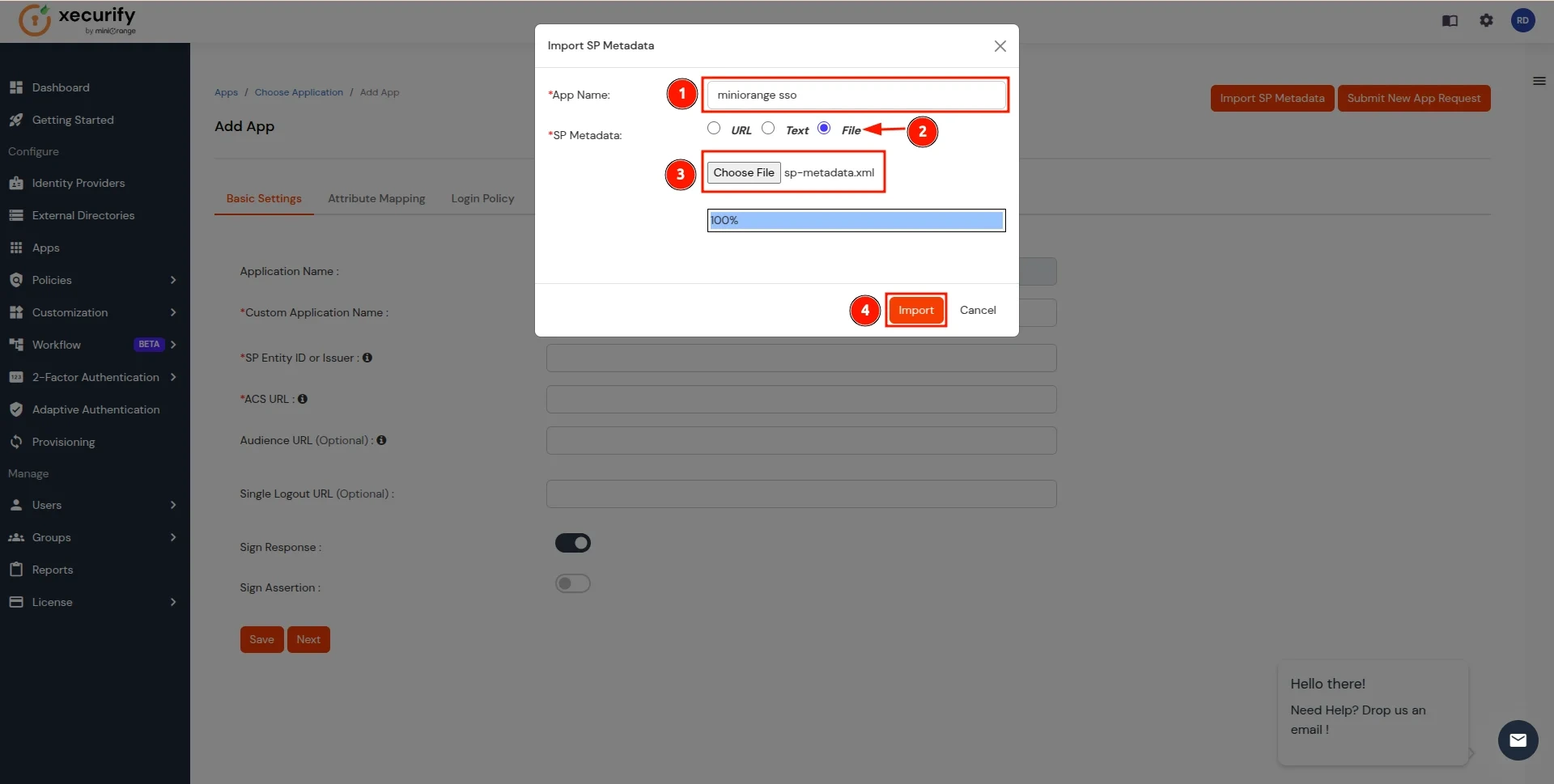 Google workspace with your Identity Provider- select the file
