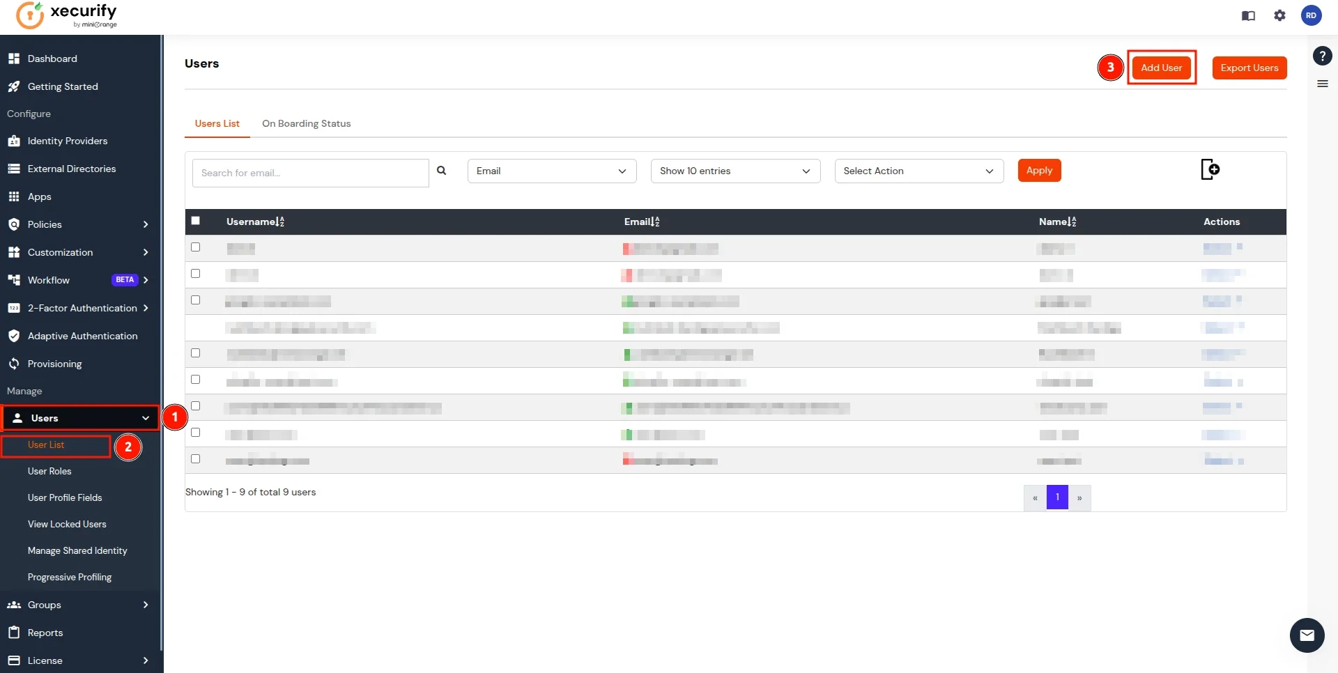 Google workspace with your Identity Provider- user list