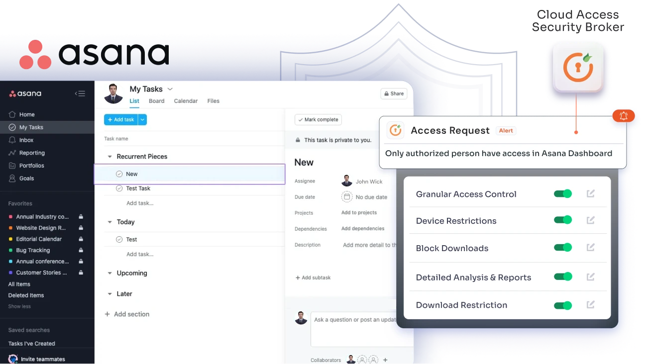 Asana Workspace security CASB integration