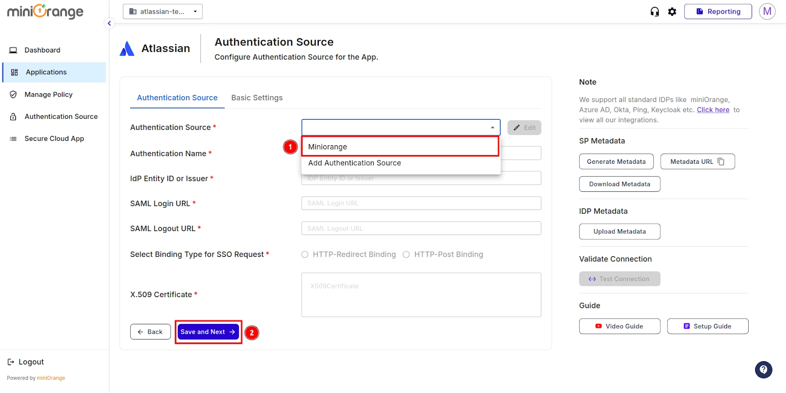 Atlassian CASB  with your Atlassian Admin Console console
