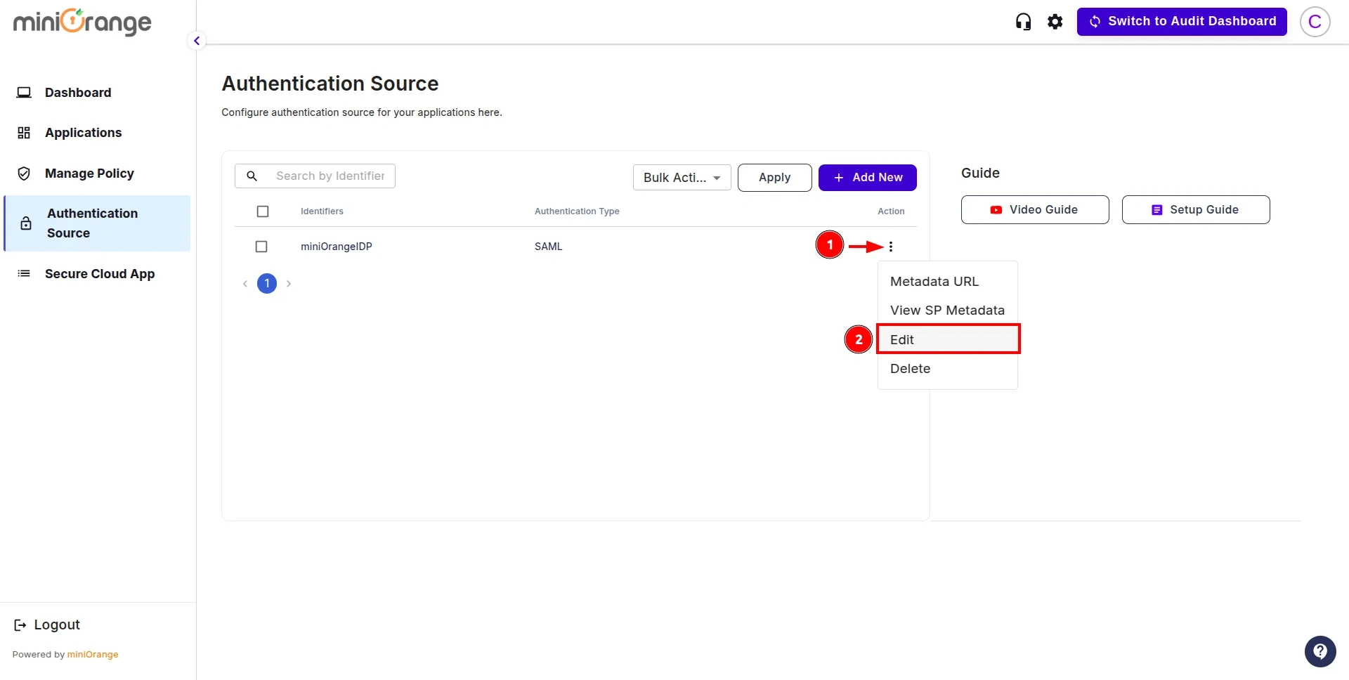 Google workspace with your Identity Provider- click edit