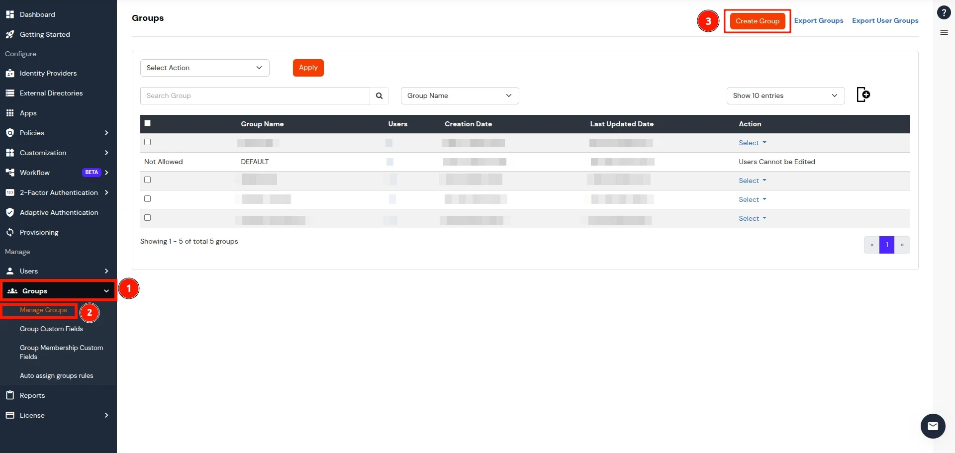 Google workspace with your Identity Provider- create group