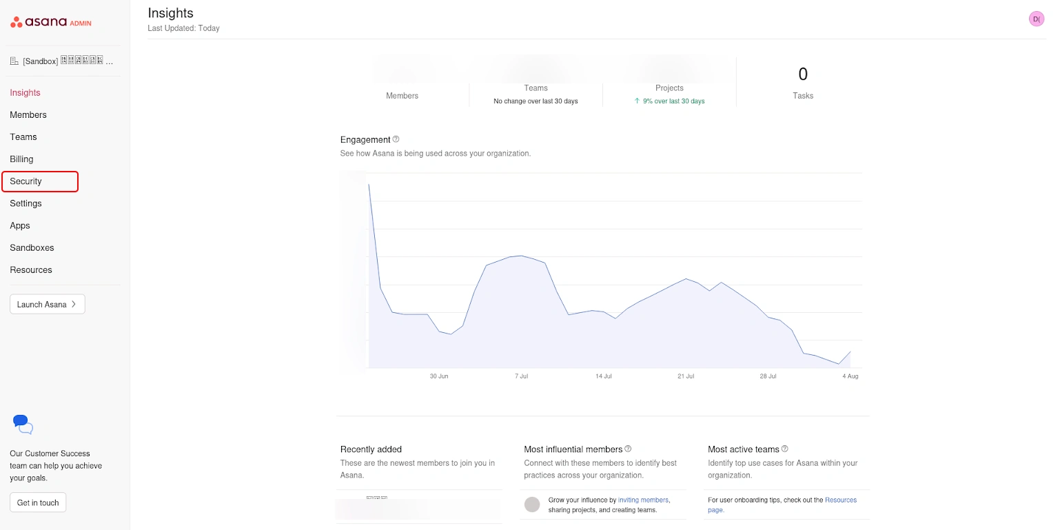 Asana workspace security CASB SSO third party IDP