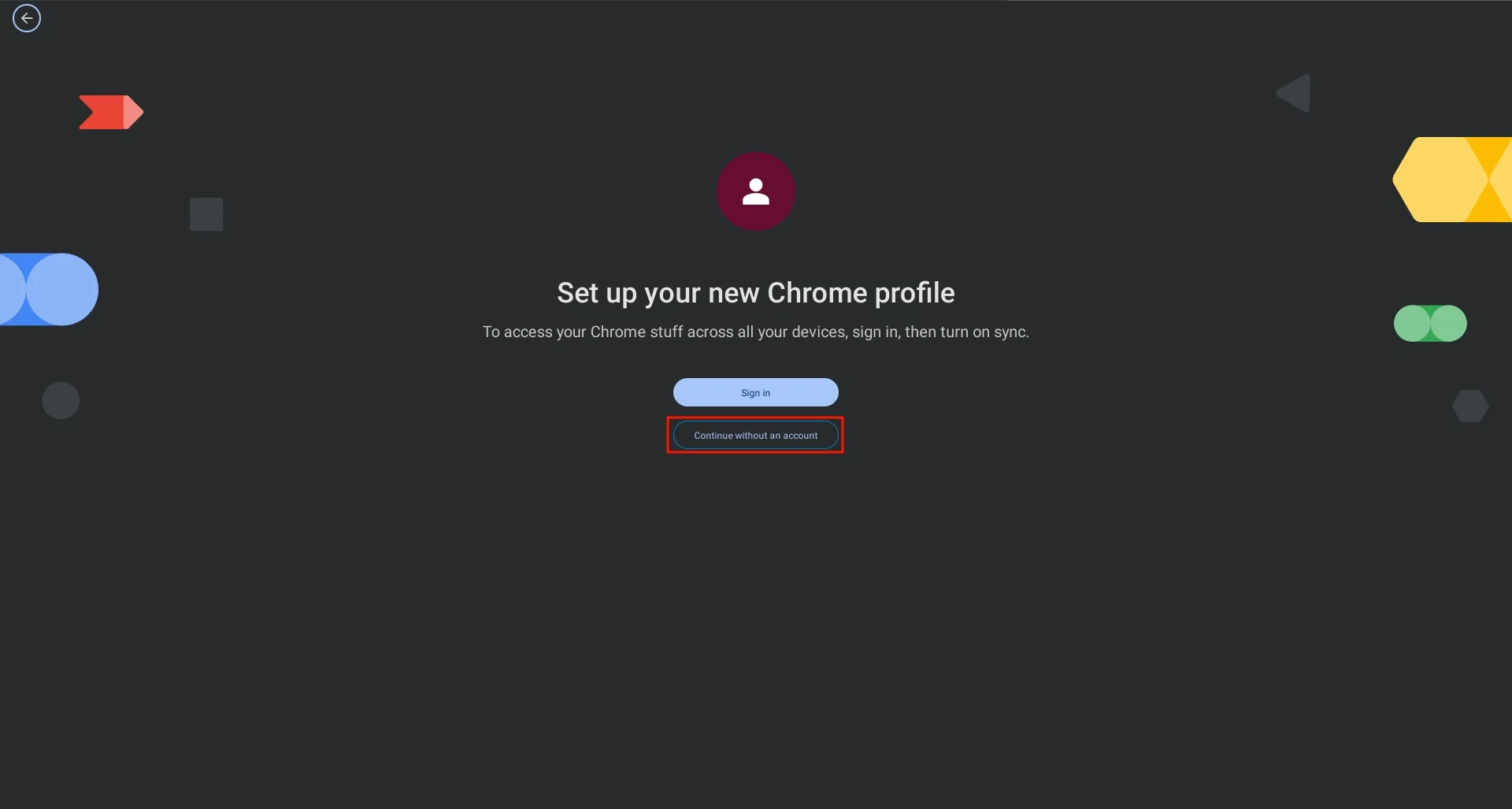 continue with account