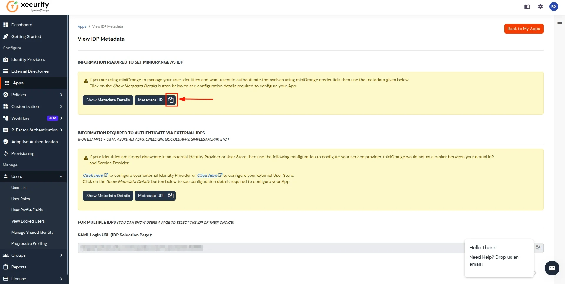 Google workspace with your Identity Provider- copy to clipboard