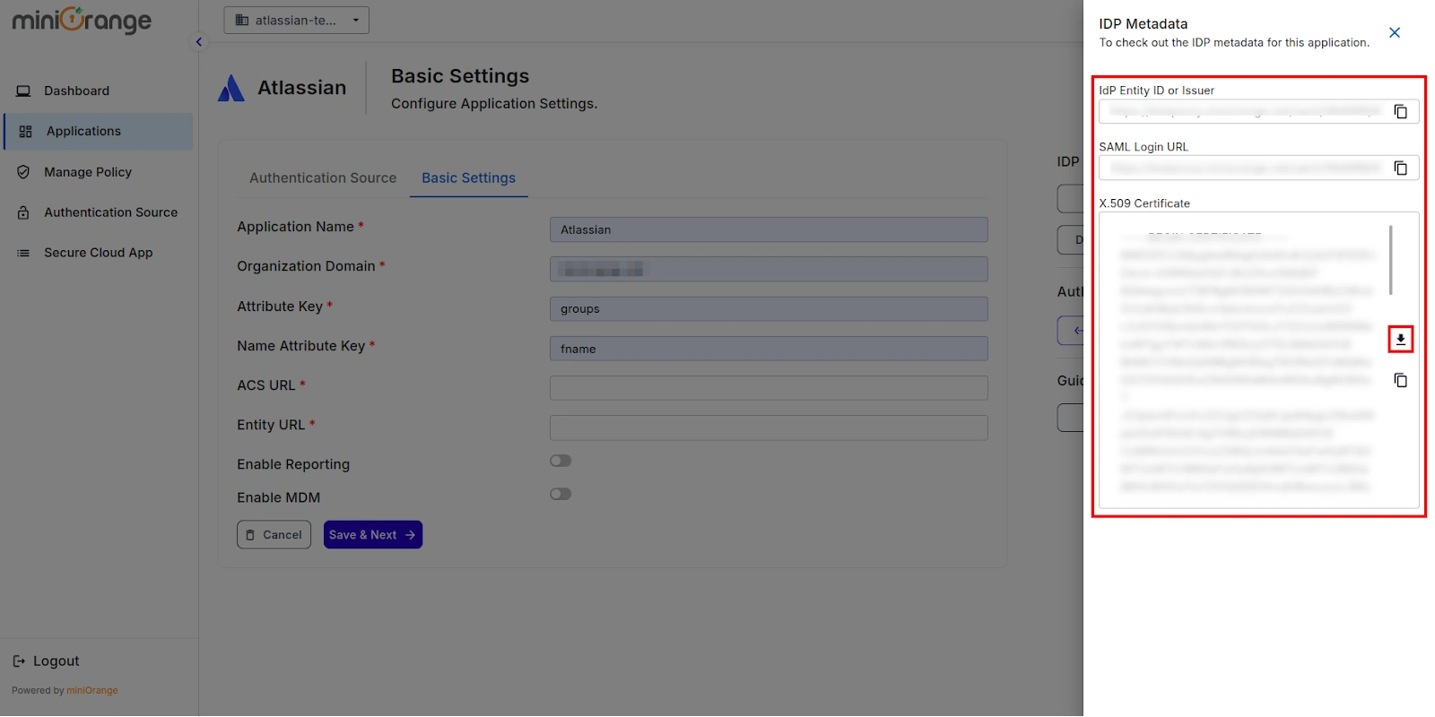 Atlassian CASB - Sign-in page URL