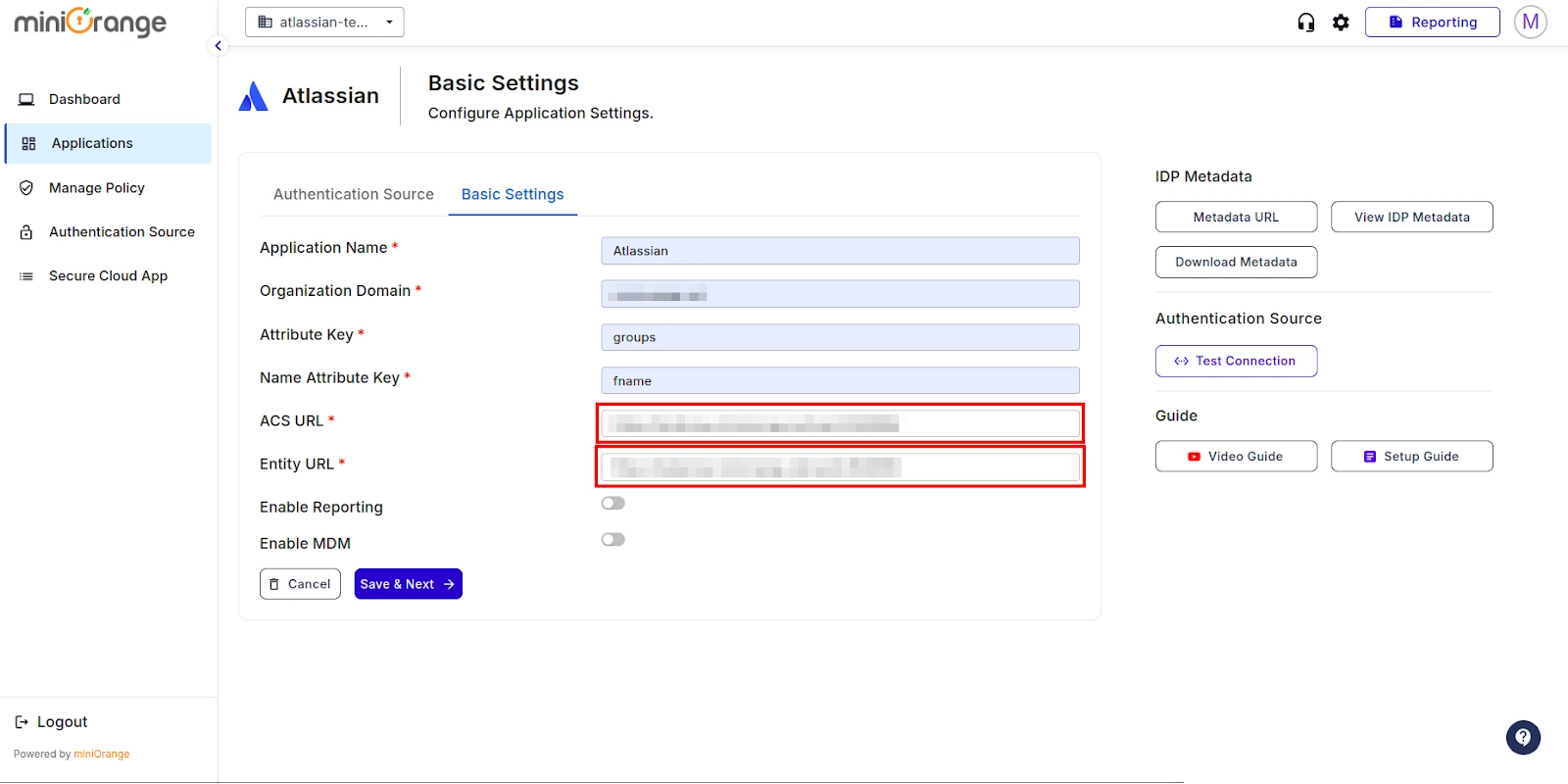 Atlassian CASB - CASB Dashboard basic settings