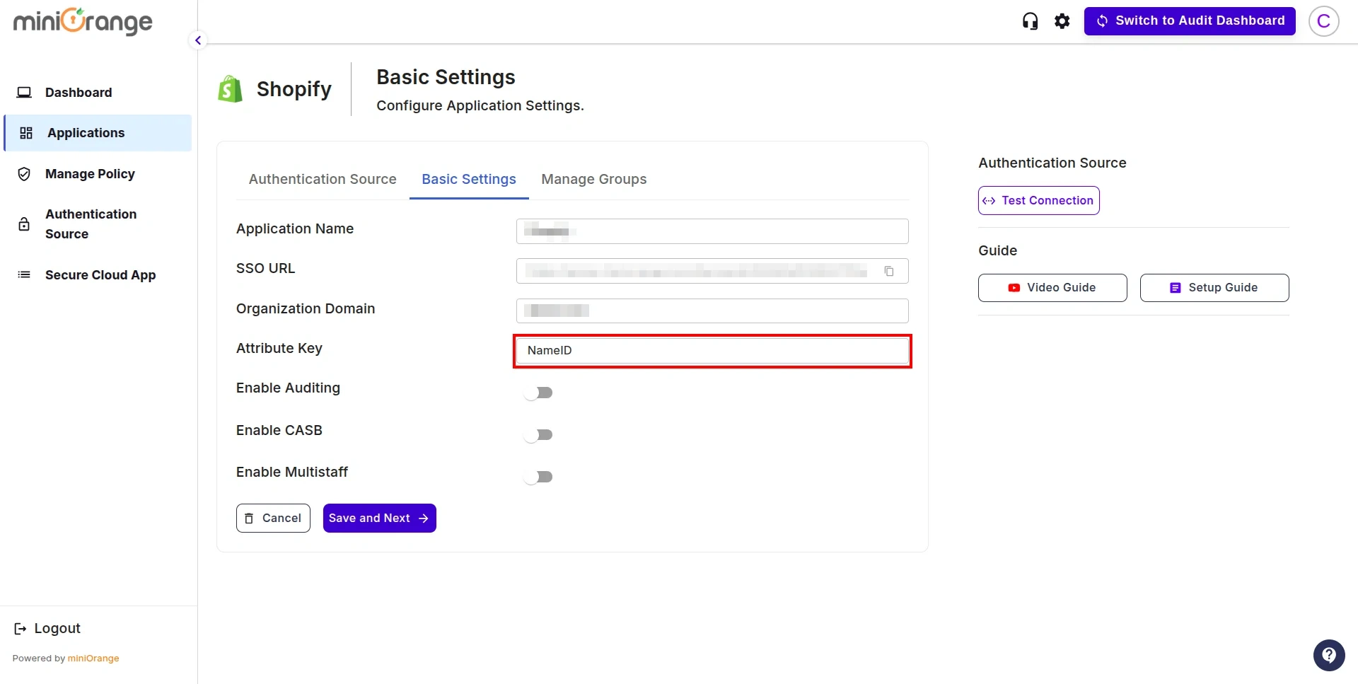 Shopify Non-Plus Admin SSO with your Identity Provider-second field 