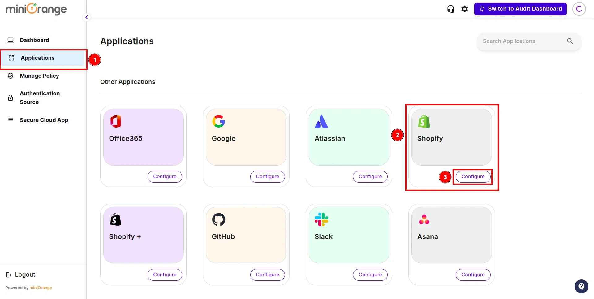 Shopify Non-Plus Admin SSO with your Identity Provider-click configure