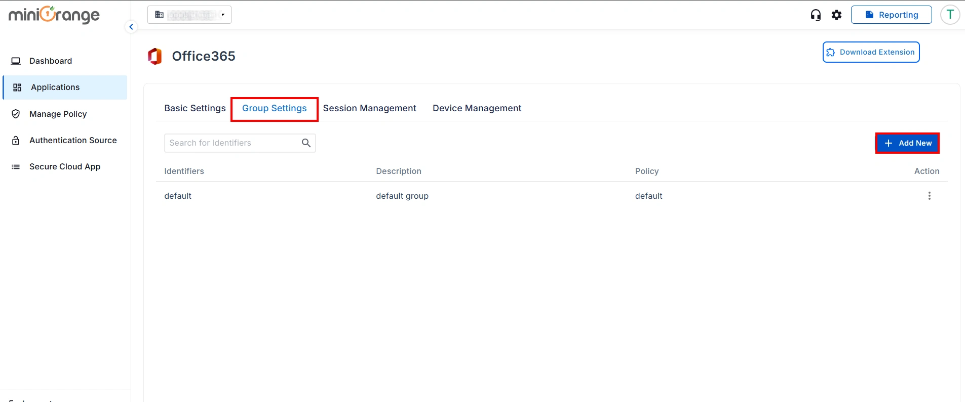 microsoft office365 CASB group settings add new button
