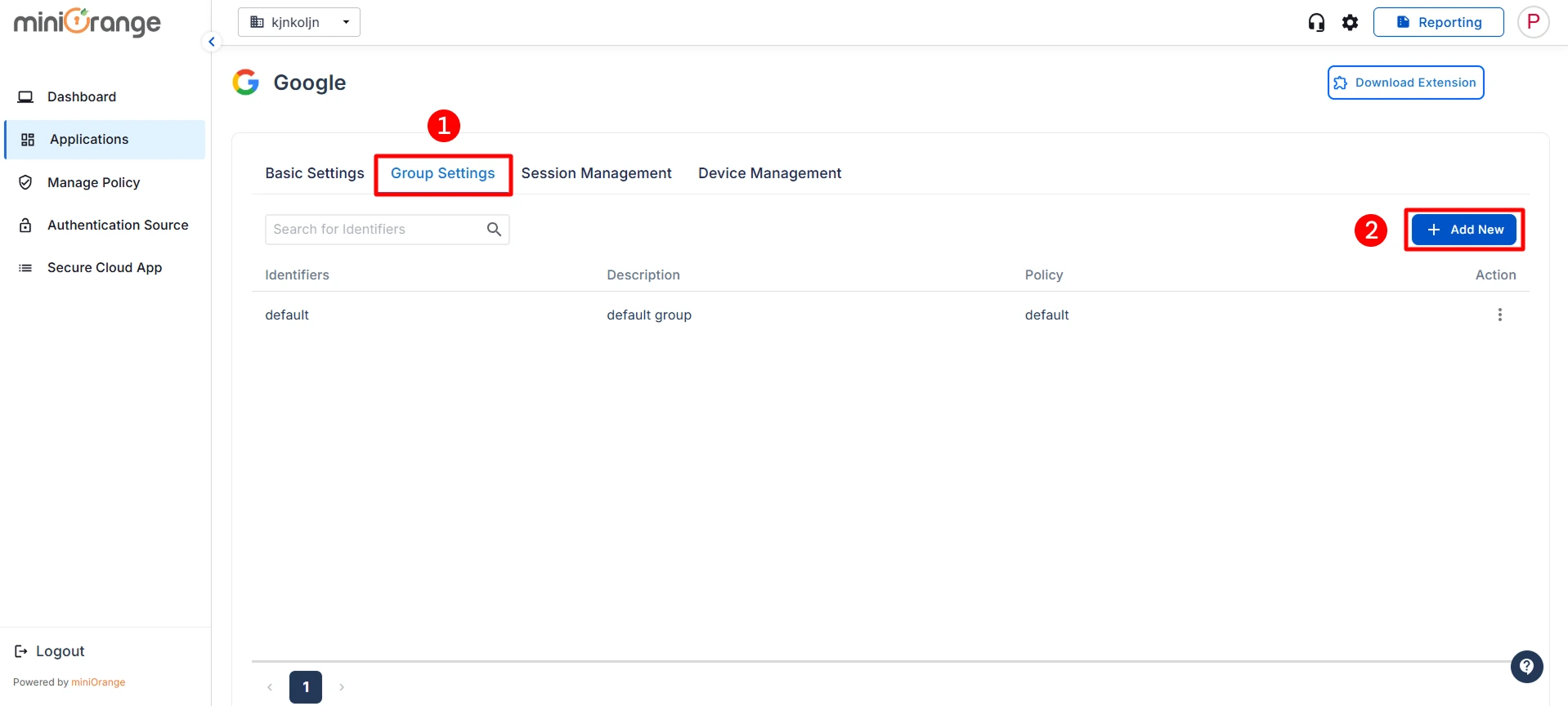 Google CASB - Add New