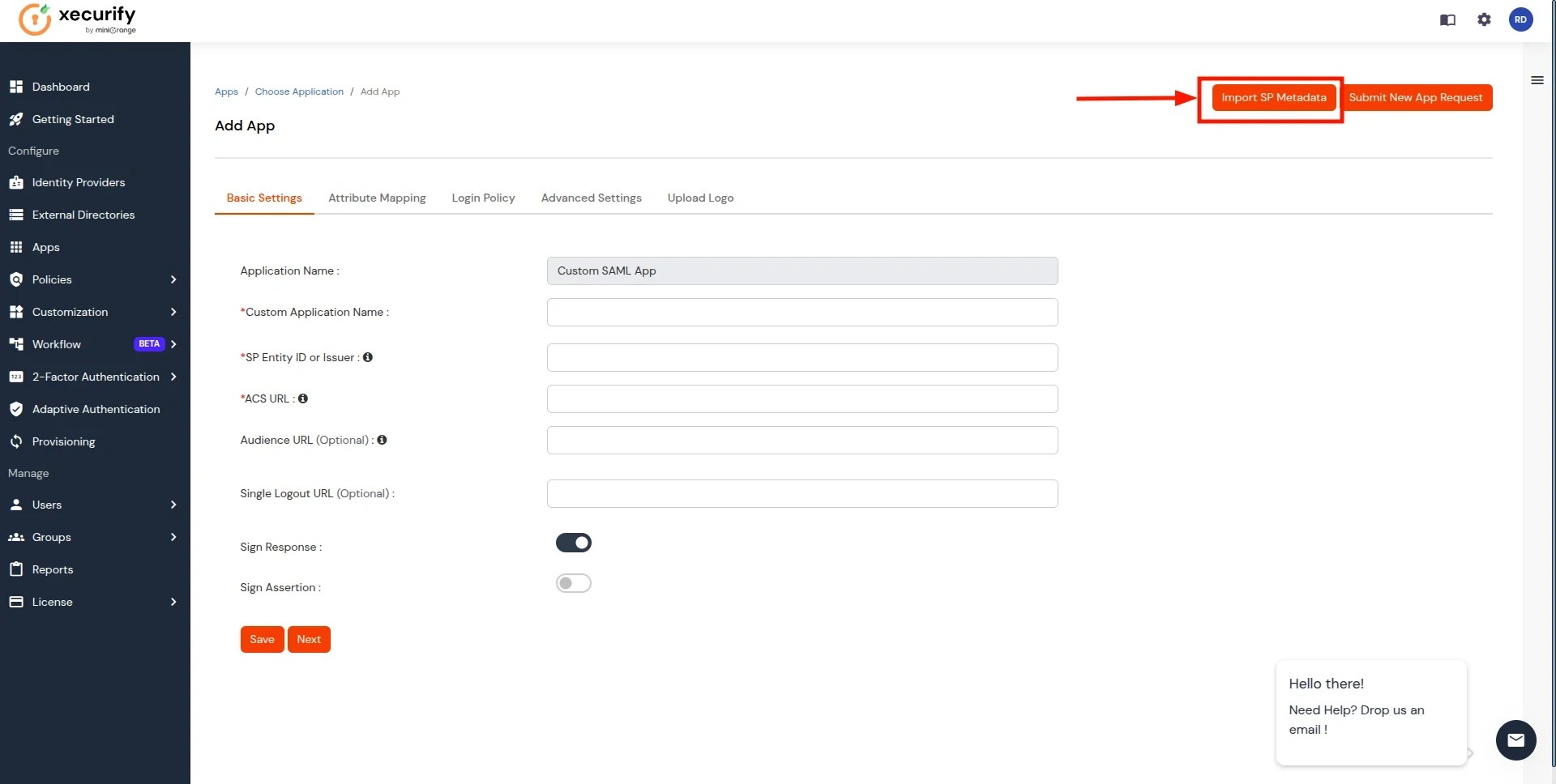 Google workspace with your Identity Provider- Import SP Metadata