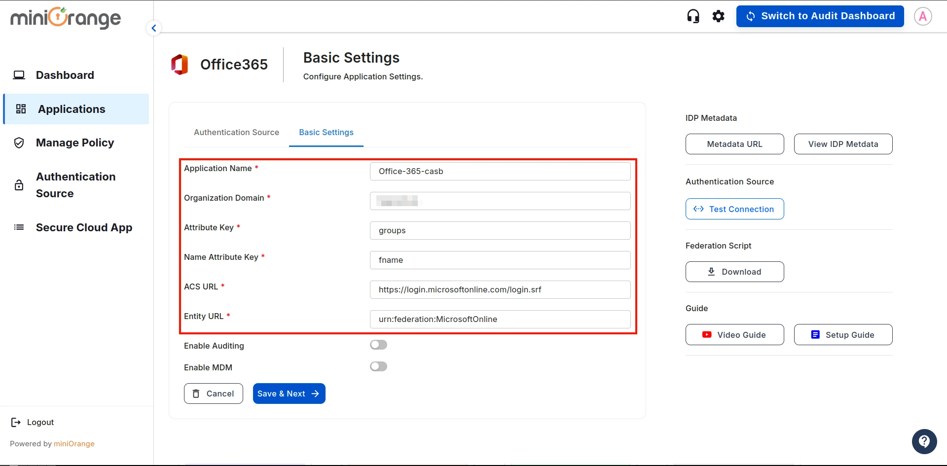 ecure Microsoft Office365 using CASB- list of details