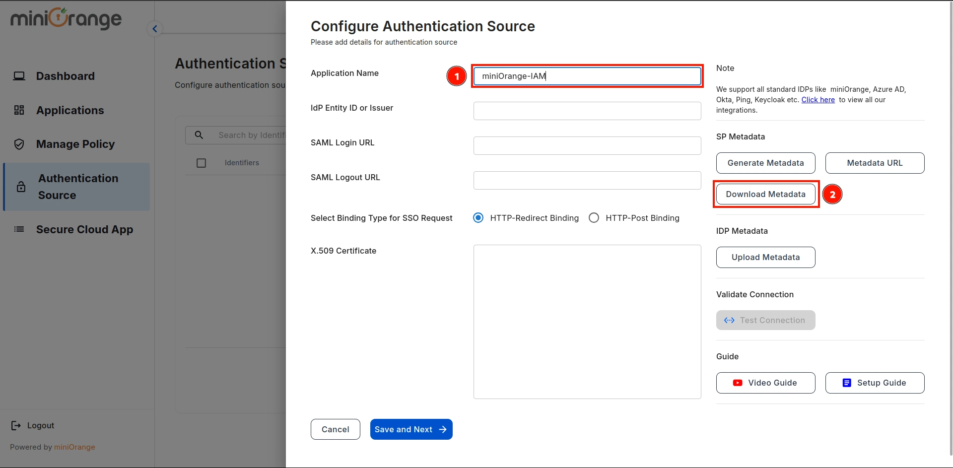 ecure Microsoft Office365 using CASB - enter authentication source
