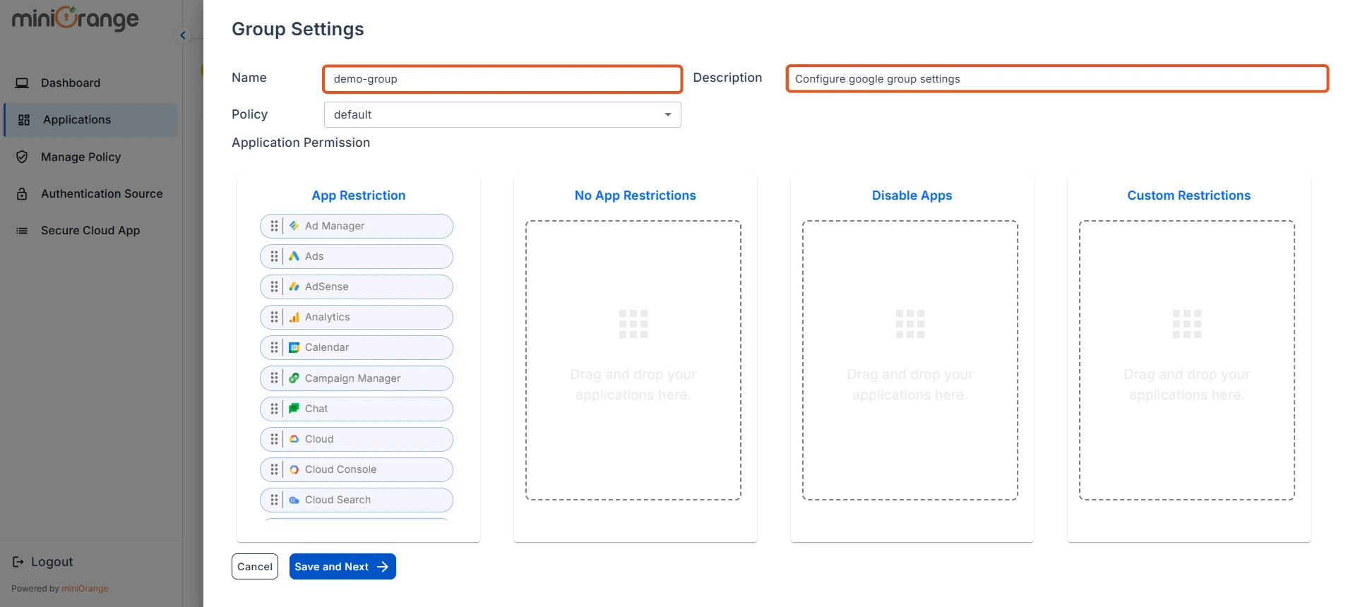 Google CASB - Group Name