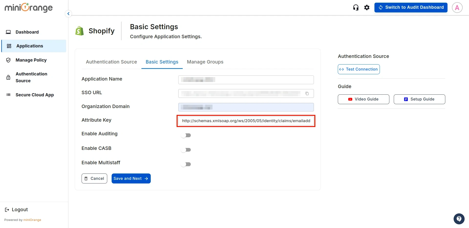 Shopify Non-Plus Admin SSO with Microsoft Entra ID-second field | Microsoft Entra SSO integration with Shopify