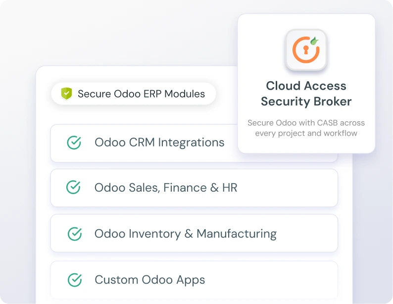 Odoo CASB integration protects all ERP modules with cloud security