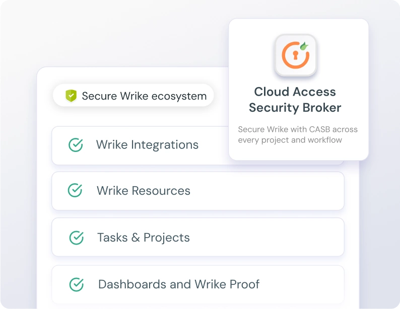 Wrike CASB integration protects all apps with cloud security for Wrike