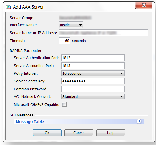 Cisco ASA 2FA two-factor authentication: Radius client aaa server