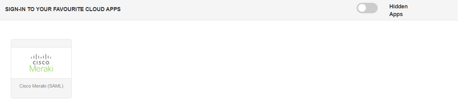 Cisco Meraki Single Sign-On (SSO) manage apps
