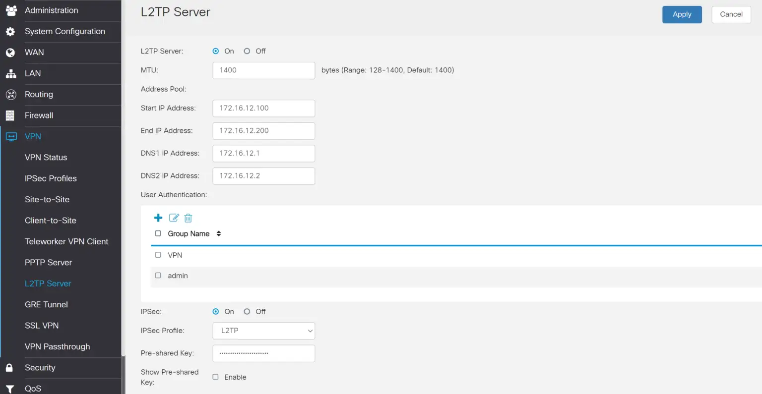Cisco RV Series Two-Factor Authentication (2FA/MFA) setup
