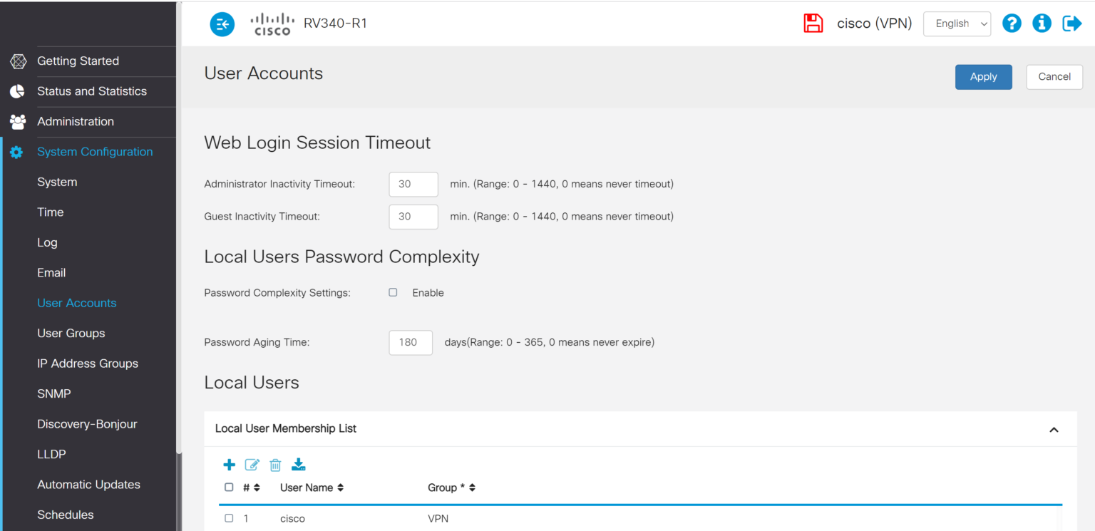 Cisco RV Series Two-Factor Authentication (2FA/MFA) setup