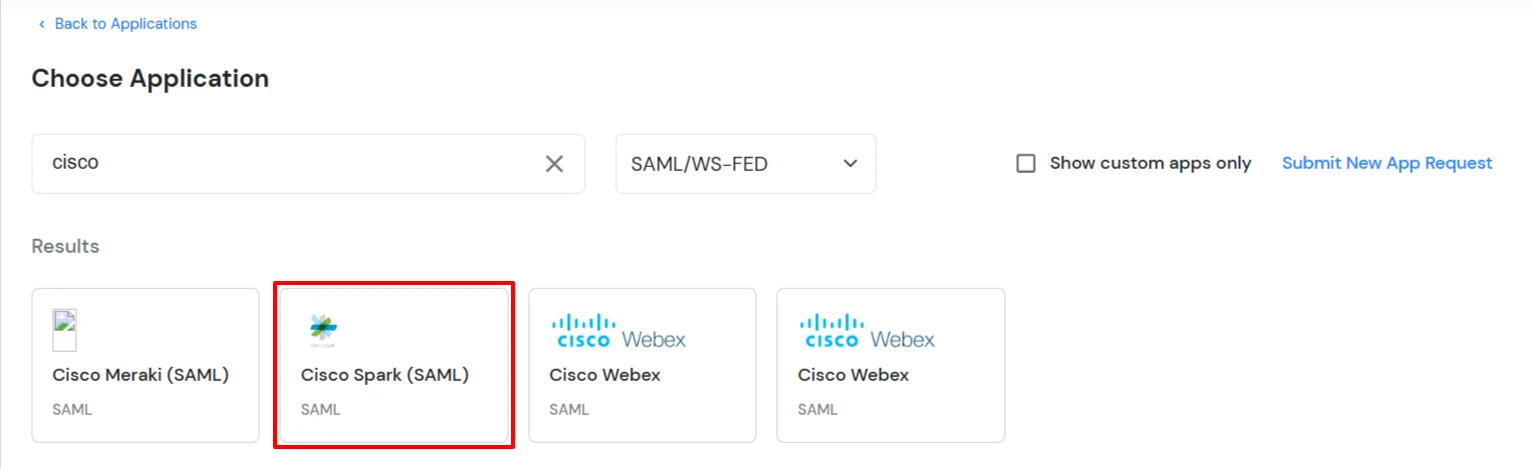 Cisco Spark Platform Single Sign-On (SSO) manage apps