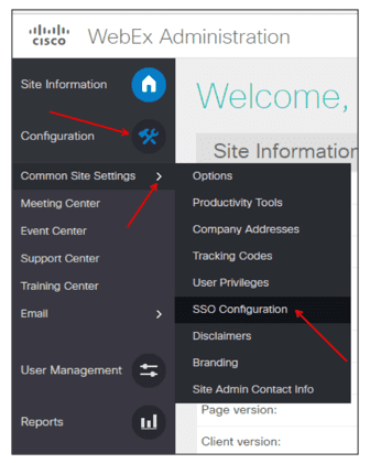 Cisco Webex Two-Factor Authentication (2FA/MFA): saml admin settings